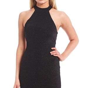 Xtraordinary Black Halter-neck Mini Dress